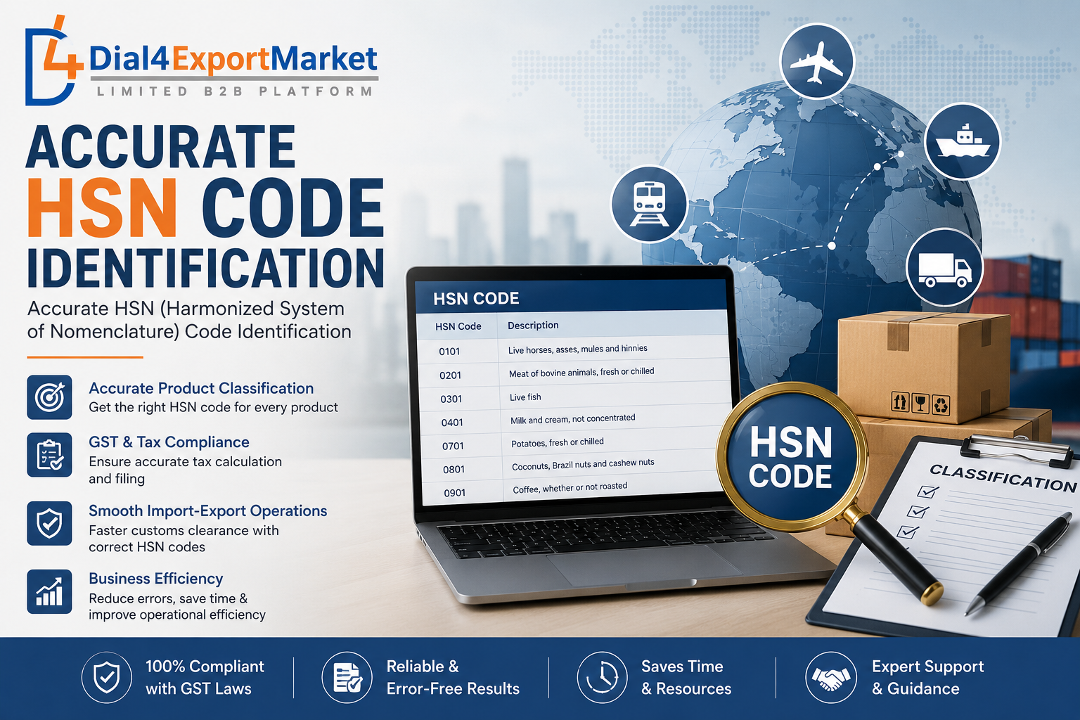 Accurate HSN Code Identification for Export & Import Business